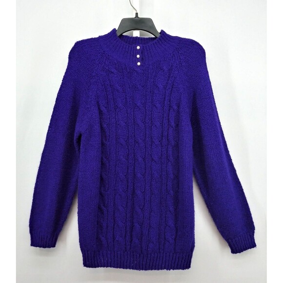 Jennifer Moore Sweaters - Jennifer Moore Sweater Womens Size PM Dark Purple Mock Neck Long Sleeve Pullover
